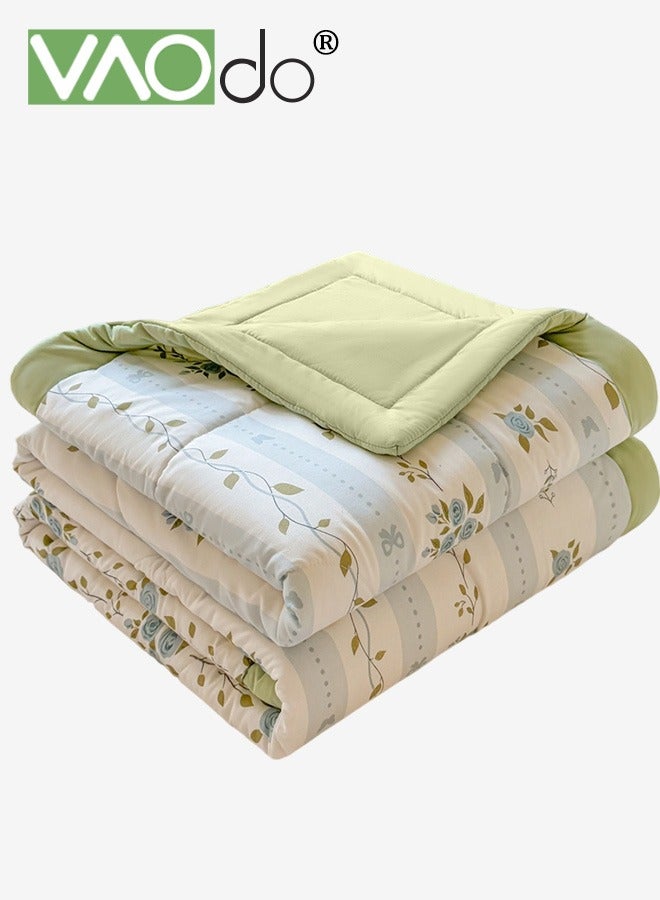 VAOdo Machine Washable Quilt, Double-sided Use, Washed Cotton Material Bed Quilt Soft and Breathable Lightweight Blanket for All Season 180*200CM - Image 2
