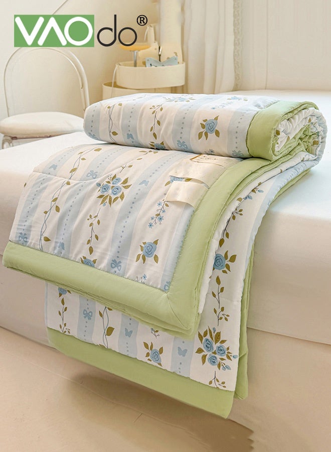 VAOdo Machine Washable Quilt, Double-sided Use, Washed Cotton Material Bed Quilt Soft and Breathable Lightweight Blanket for All Season 180*200CM - Image 5