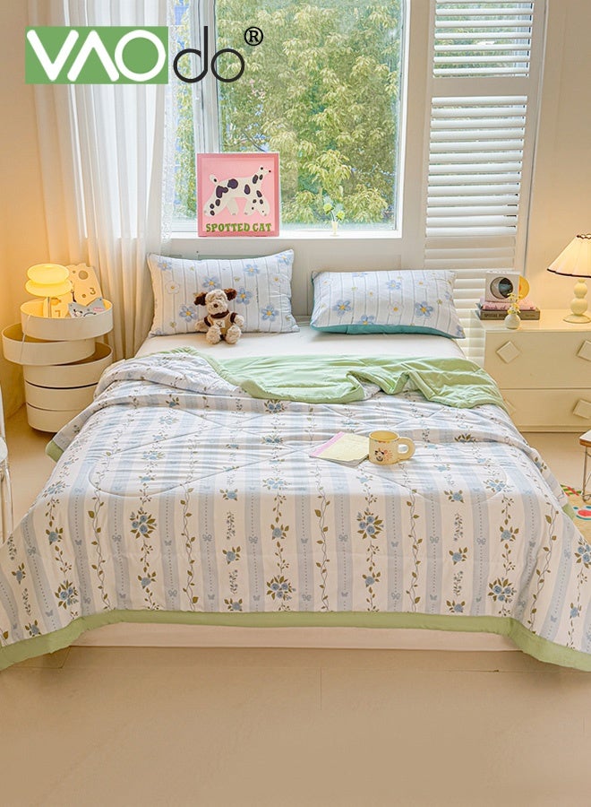 VAOdo Machine Washable Quilt, Double-sided Use, Washed Cotton Material Bed Quilt Soft and Breathable Lightweight Blanket for All Season 180*200CM - Image 3