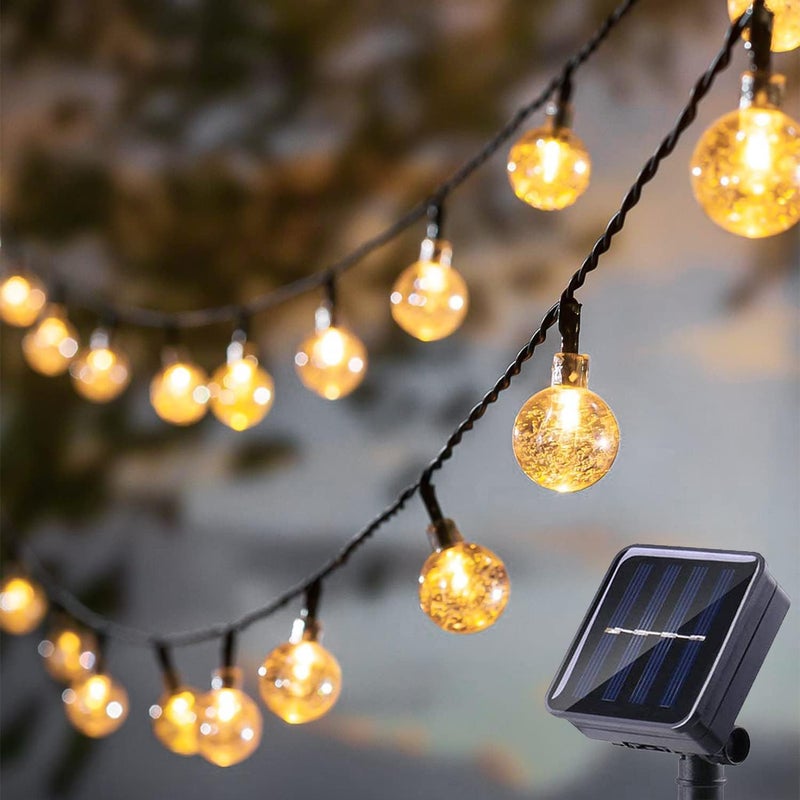 LSLCQW Solar String Lights Small Crystal Ball Outdoor String Light 60 LED 40ft 8 Lighting Modes Waterproof Solar Powered Patio Solar Light for Garden Yard Porch Wedding Party Decor Warm White - Image 2