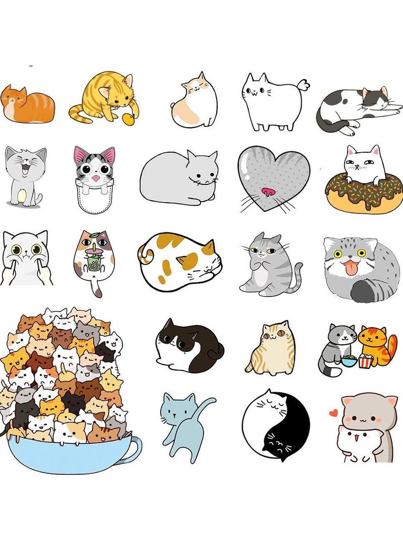 SYOSI 50Pcs Cute Cat Laptop Sticker Waterproof Vinyl Cute Sticker Anime Cat Sticker for Laptop Luggage Skateboard Car Bike Phone Case Mug - Image 1