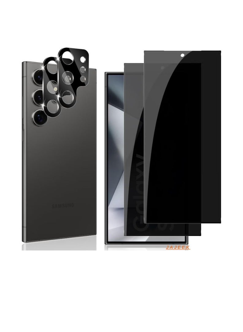 JAJEEK Tempered Glass Screen Protector for Samsung Galaxy S24 FE – [Pack of 2] Anti-Spy Privacy Screen Protector, 9H Hardness Tempered Glass Film, Bubble-Free Privacy Protection for S24FE - Image 1