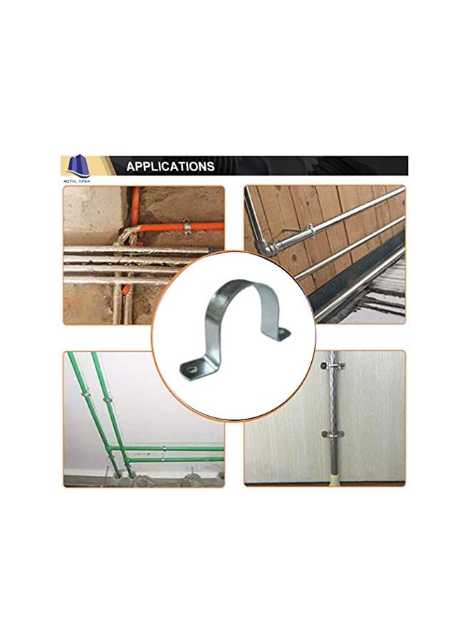 Royal Apex Galvanized (GI) U Clamps Fastener Hanger Pipe Clamps Clip with Screw and Plug, for Conduit Pipe Fixing Bracket and Support Water Pipe and Gas Pipe – 10 Pcs (1/2 Inch) - Image 5