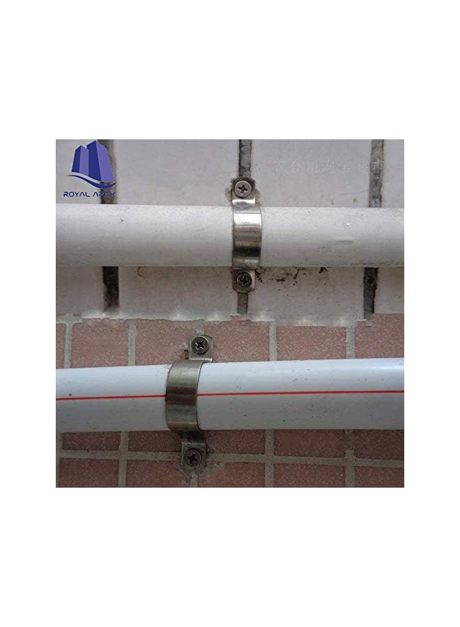 Royal Apex Galvanized (GI) U Clamps Fastener Hanger Pipe Clamps Clip with Screw and Plug, for Conduit Pipe Fixing Bracket and Support Water Pipe and Gas Pipe – 10 Pcs (1/2 Inch) - Image 4