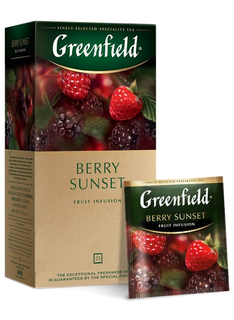 جرين فيلد شاي بيري غروب الشمس بنكهة الفاكهة، 25 كيس شاي، 50 جرام - Image 1