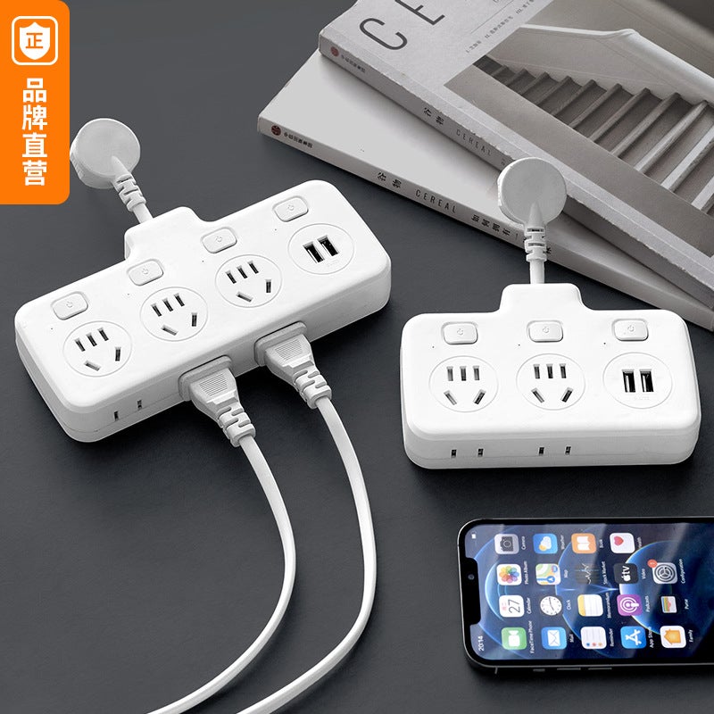 محول متعدد المآخذ مع USB ذكي، شريط طاقة متعدد المنافذ، لوحة تمديد، وشحن سريع ذكي - Image 4