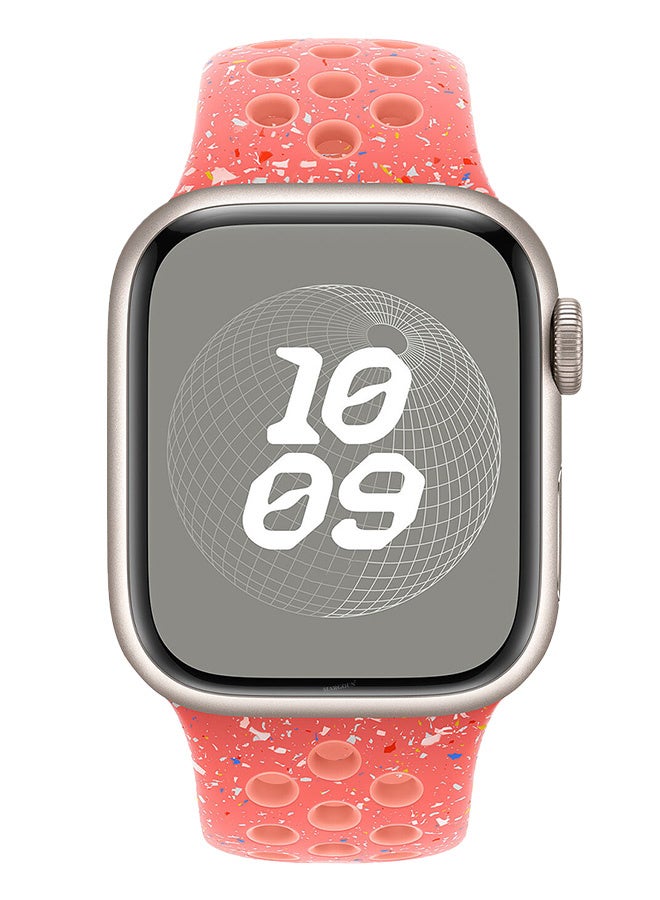CATANES Silicone Sport Strap for Watch Band 49mm, 46mm, 45mm, 44mm, 42mm(Series 3) Replacement Band with Colored Particles for iWatch Series Ultra 2/Ultra 10 9 8 7 SE 6 5 4 3 2 1 - Coral Red  - Image 2