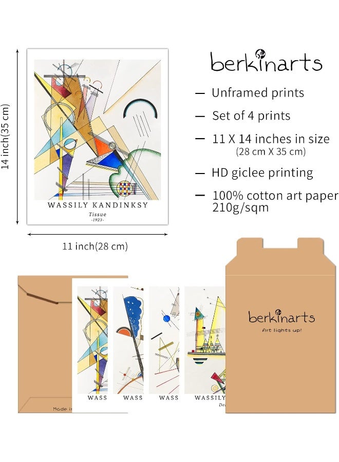 Home Trove Berkin Arts Wall Art Unframed Prints Giclee Art Paper Set of 4, 11x14 inch Abstract Geometric Artwork, Indoor Decoration Artistic Beautiful Medium Size Wassily Kandinsky Paintings - Image 2