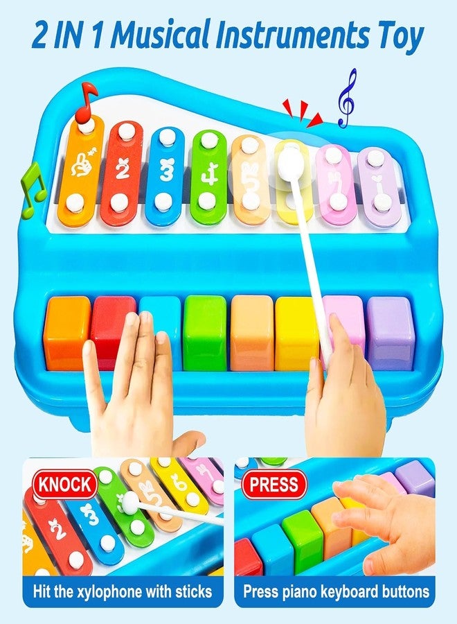 ZELVO 2 in 1 Multicolored Key Keyboard Xylophone Piano, Preschool Kids Educational Knock Playing Musical Learning Instruments Toy for Baby Kids Girls Boys (8 Scale) - Image 3
