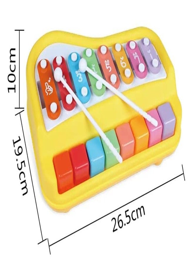 ZELVO 2 in 1 Multicolored Key Keyboard Xylophone Piano, Preschool Kids Educational Knock Playing Musical Learning Instruments Toy for Baby Kids Girls Boys (8 Scale) - Image 2