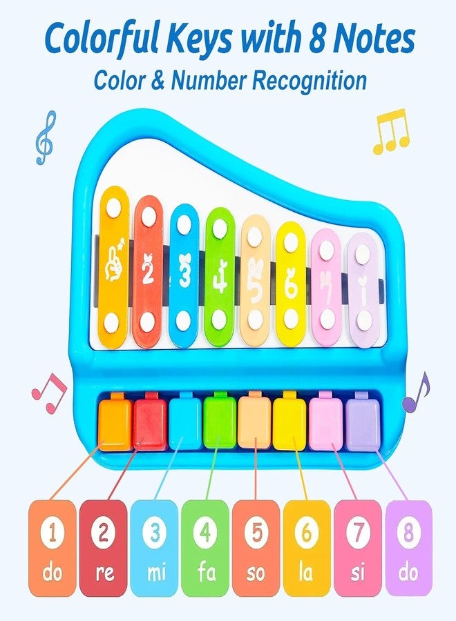 ZELVO 2 in 1 Multicolored Key Keyboard Xylophone Piano, Preschool Kids Educational Knock Playing Musical Learning Instruments Toy for Baby Kids Girls Boys (8 Scale) - Image 5
