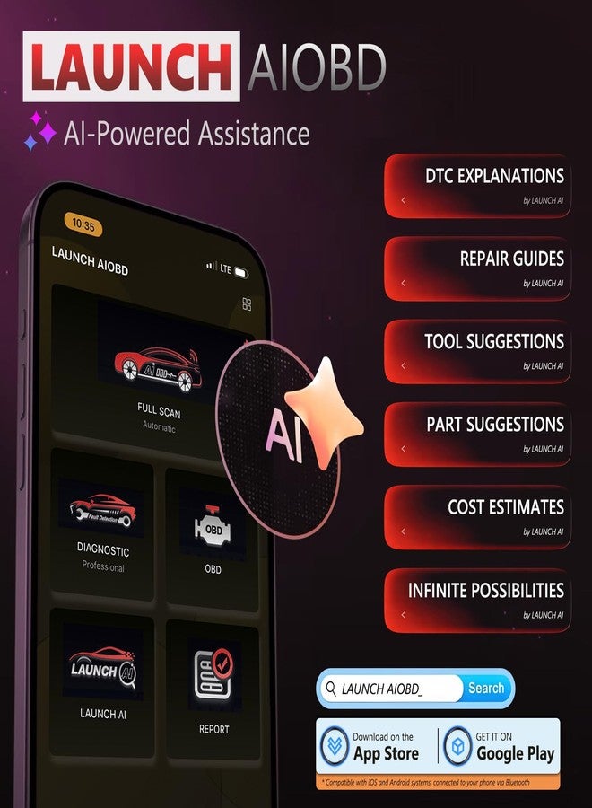 LAUNCH X431 AIOBD Bluetooth OBD2 Scanner - Image 2