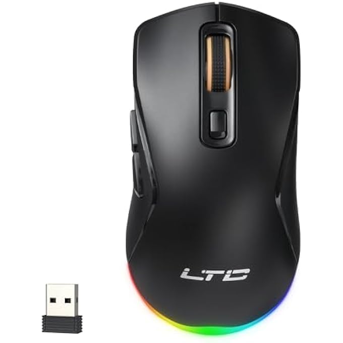LTC GM025 TRI-MODE WIRELESS GAMING MOUSE,12000 DPI PAW3311 SENSOR, ERGONOMIC MOUSE 2.4GHZ/BT/WIRED, 6 PROGRAMMABLE BUTTONS, CUSTOMIZABLE RGB LIGHTING, PRO SOFTWARE - Image 1