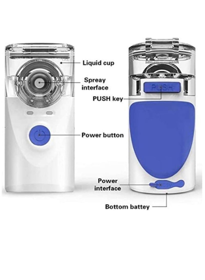 Handheld Mini Atomizing Vaporiser Portable Lightweight Cool Mist Humidifier Professional Ultrasonic Nebulizer Ideal for Daily Use Health Care Masks Steaming,Blue - Image 5