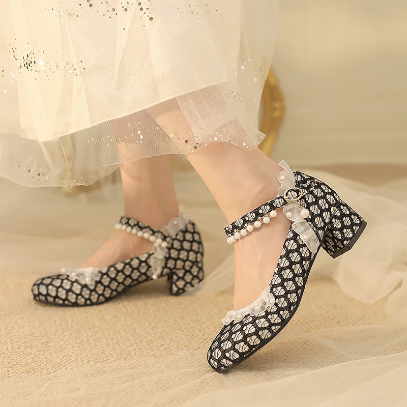 Pattern Spring 2024 Lace Edge Cheongsam 33-47 Size New Guofeng Hanfu Shallow Mouth Single Shoes - Image 4