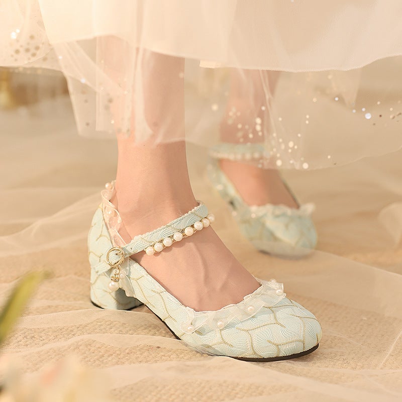 Pattern Spring 2024 Lace Edge Cheongsam 33-47 Size New Guofeng Hanfu Shallow Mouth Single Shoes - Image 5