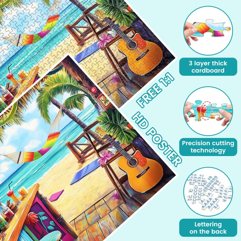 VOLUVOLU 500 Piece Puzzle For Adults  Vacation Jigsaw Puzzle  Seaside Bar Puzzles 500 Pieces Birthday Party For Family Kids And Adults Funny Puzzle  Fun And Challenging Family Games 20.5?15 In - Image 4