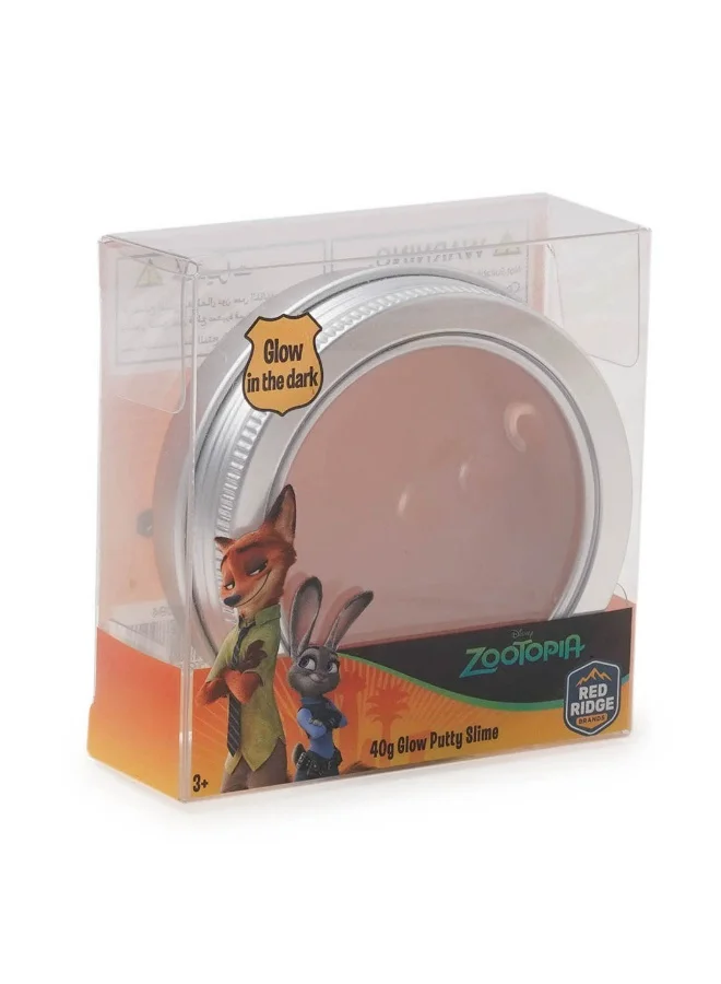ديزني Zootopia 40g Glow-in-the-dark Putty Slim | Creative Play, Stress Relief & Sensory Exploration Toy | Squish, Stretch, & Mould It | Orange | Age 3 + Year