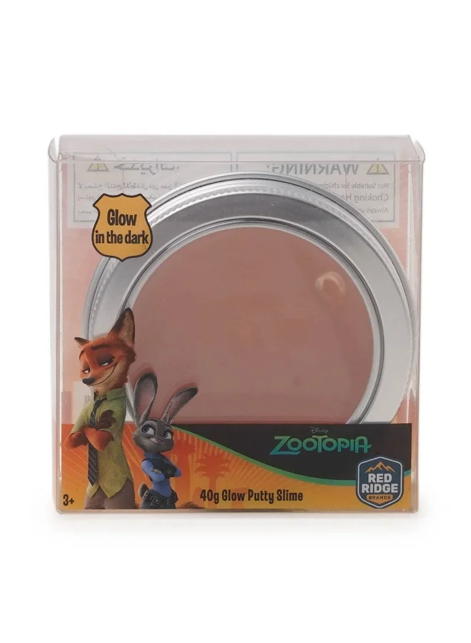 ديزني Zootopia 40g Glow-in-the-dark Putty Slim | Creative Play, Stress Relief & Sensory Exploration Toy | Squish, Stretch, & Mould It | Orange | Age 3 + Year