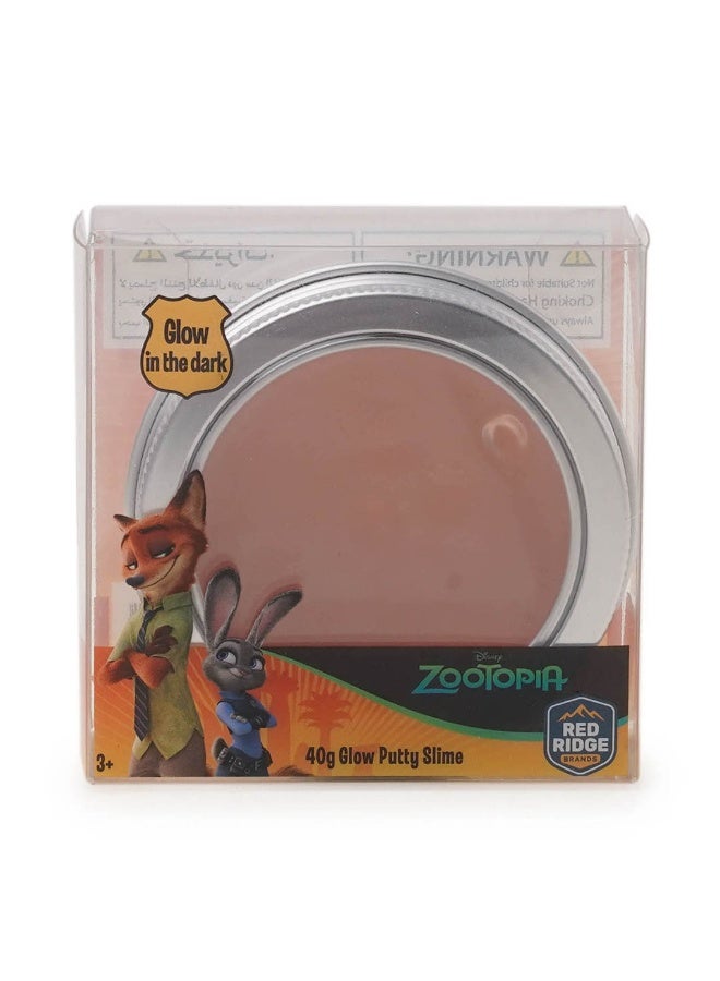 Disney Zootopia 40g Glow-in-the-dark Putty Slime | Creative Play, Stress Relief & Sensory Exploration Toy | Squish, Stretch, & Mould It | Orange | Age 3 + Year - Image 1
