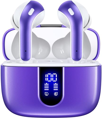 TAGRY Bluetooth Headphones True Wireless Earbuds 60H Playback LED Power Display Earphones with Wireless Charging Case IPX5 Waterproof in-Ear Ear buds with Mic for TV Smart Phone Laptop Computer Sports - Image 1