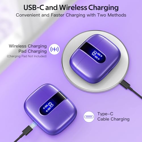 TAGRY Bluetooth Headphones True Wireless Earbuds 60H Playback LED Power Display Earphones with Wireless Charging Case IPX5 Waterproof in-Ear Ear buds with Mic for TV Smart Phone Laptop Computer Sports - Image 3