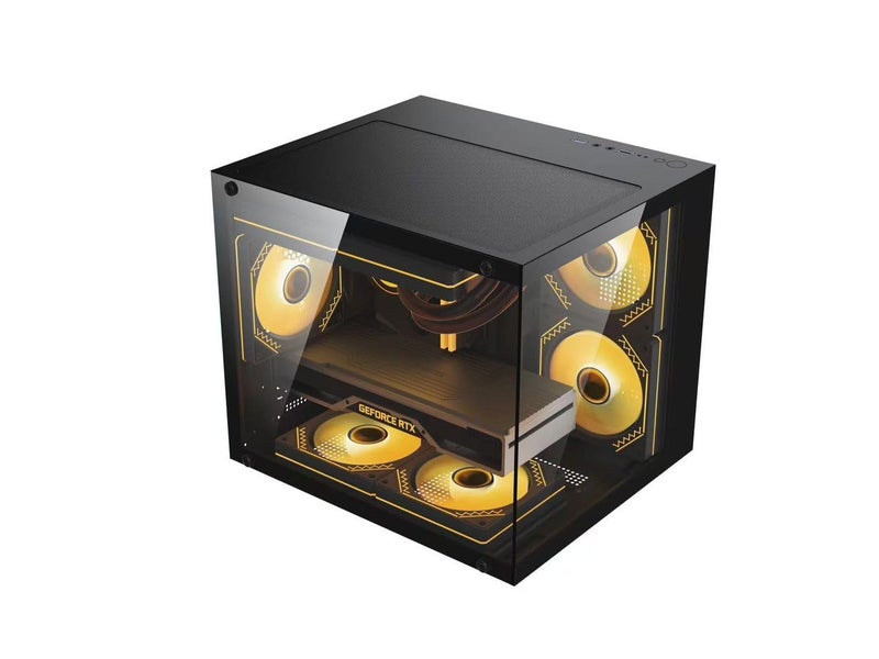 H1 Gaming by Century Star | Supports MATX, ITX | Compact Cube Cabinet with 3 Pre-Installed RGB Fans - Image 2