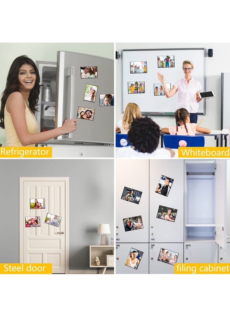 Picture Frames for Refrigerator - 4x6 Inches of Black Magnetic Photo Frames with the Plastic Sleeves, Pockets for Your Pictures, Use it on a Fridge, Locker, Cabinet or Dishwasher (15 Units) - Image 2