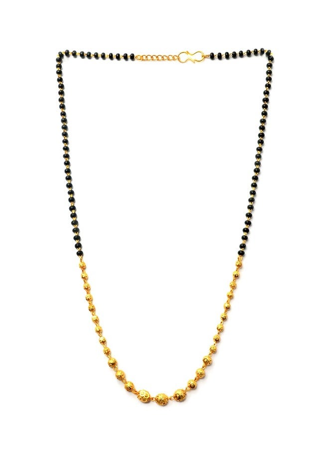 JHB Traditional Tanmaniya Designer Mangalsutra Black Beads Short Chain For Women - Image 1