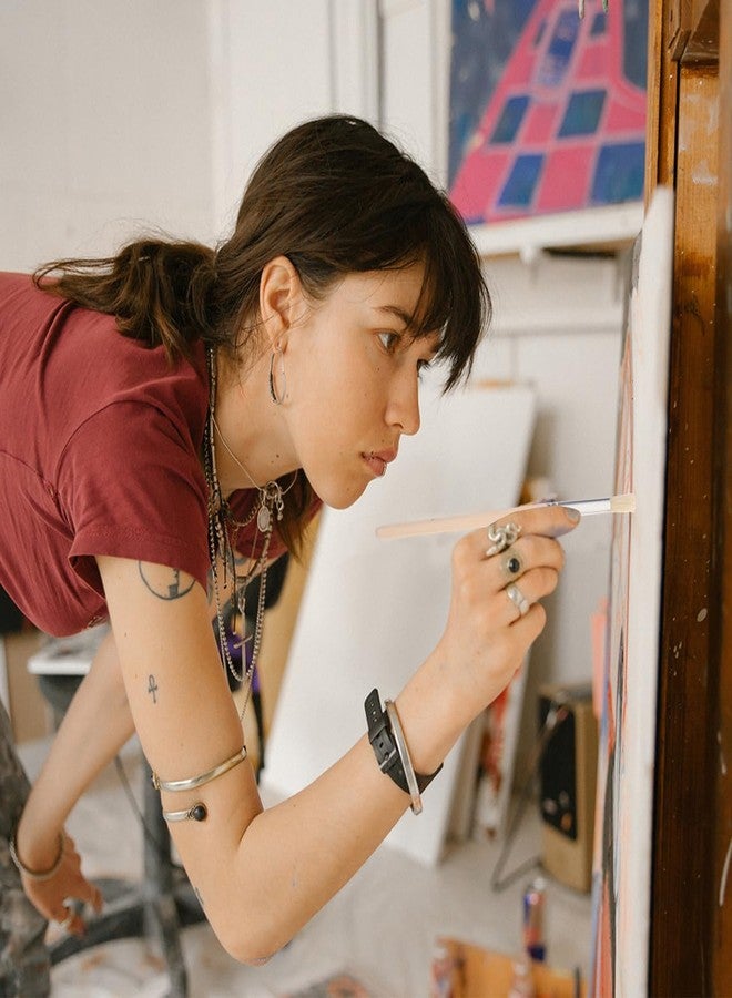 HEALLILY Template Brush Set 6 Pieces with Synthetic Bristles for Even Paint Application and Easy Cleanup Includes Zipper Case for Organized Storage Ideal for Face Painting Crafts and Fine Art Projects - Image 4