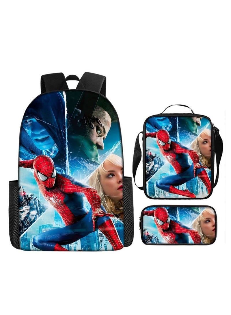 سبايدر مان حقيبة ظهر سبايدر مان للطلاب، مجموعة من ثلاث قطع 29*16*42 سم