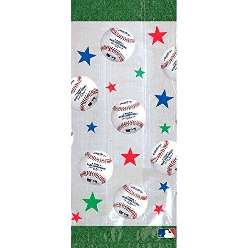 Amscan Rawlings Baseball Cello Party Bags 115 x 5 Pack of 20 Perfect for Themed Events Gifts - Image 1
