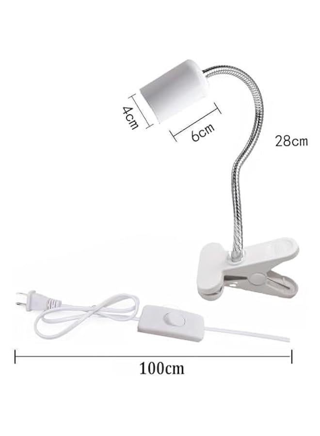 Reptile Heat Lamp,Heating Lamp with Clamp,UVA UVB Reptile Light with 360° Rotatable Hose, with 3 Bulbs for Bearded Dragon Reptiles Turtle Lizard Snake Aquarium(E26,110V,25W,50W,75WBulb), White - Image 3
