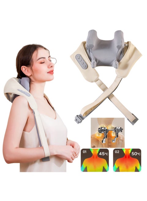 Neck and Shoulder Massager Wireless Electric Air Compress Kneading Multifunctional Back Massager Shawl Massaging Muscle Relaxing