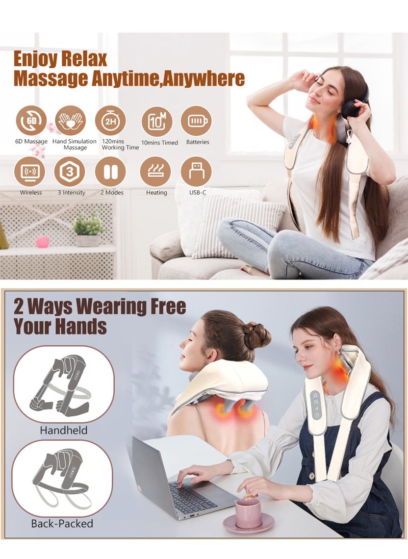 Generic - Neck and Shoulder Massager Wireless Electric Air Compress Kneading Multifunctional Back Massager Shawl Massaging Muscle Relaxing - Image 1