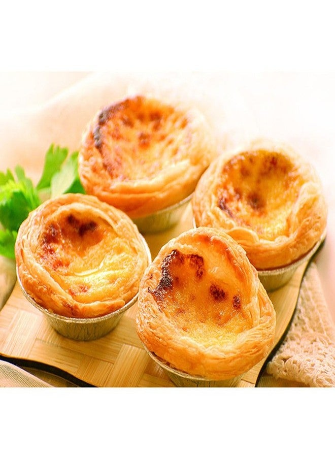 Balacoo 500 Pcs Disposable Foil Cups, Round Egg Tart Baking Cups, Baking Aluminum Foil Molds for Muffins And Cupcakes, 2. 75 Inch - Image 5