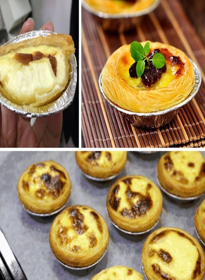 Balacoo 500 Pcs Disposable Foil Cups, Round Egg Tart Baking Cups, Baking Aluminum Foil Molds for Muffins And Cupcakes, 2. 75 Inch - Image 4