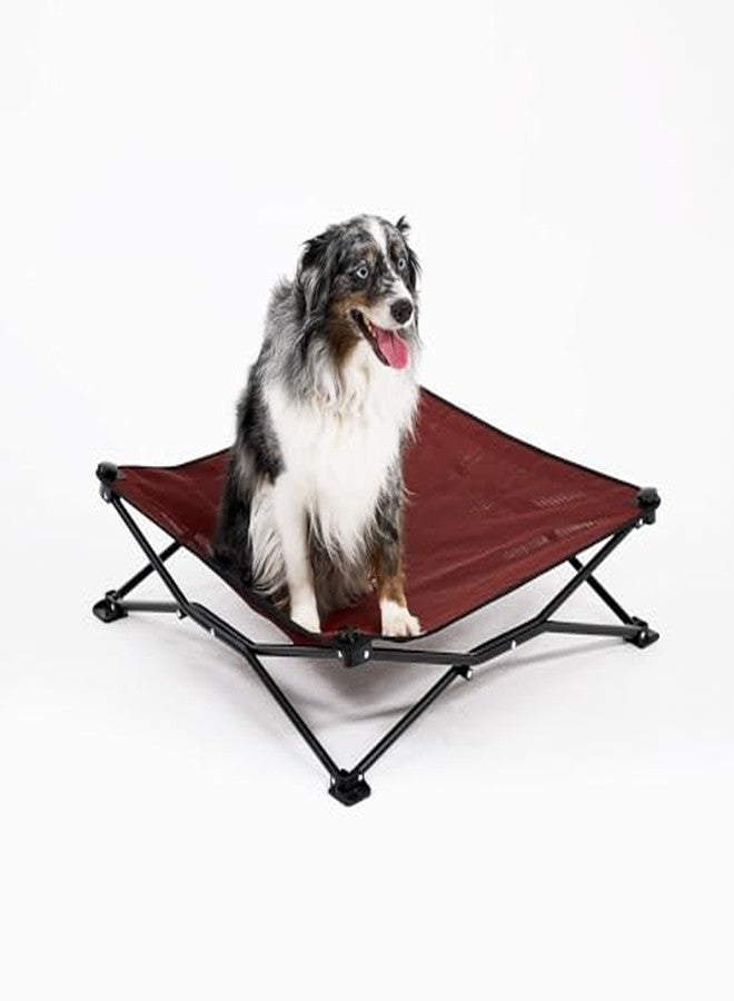 Coolaroo On-The-Go Elevated Dog Bed - Foldable Pop-Up Travel Dog Bed with Breathable, Moisture-Resistant Fabric, Carry Bag Included, Lightweight & Portable, Brick, Medium - Image 3