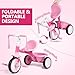 Liberry Foldable Toddler Tricycle Age 2 3 4 Years Old Kids Trike with Adjustable Seat Basket  Streamers 3 Wheel Bike Riding Toy Birthday Gift for Girls Boys Pink - Image 4