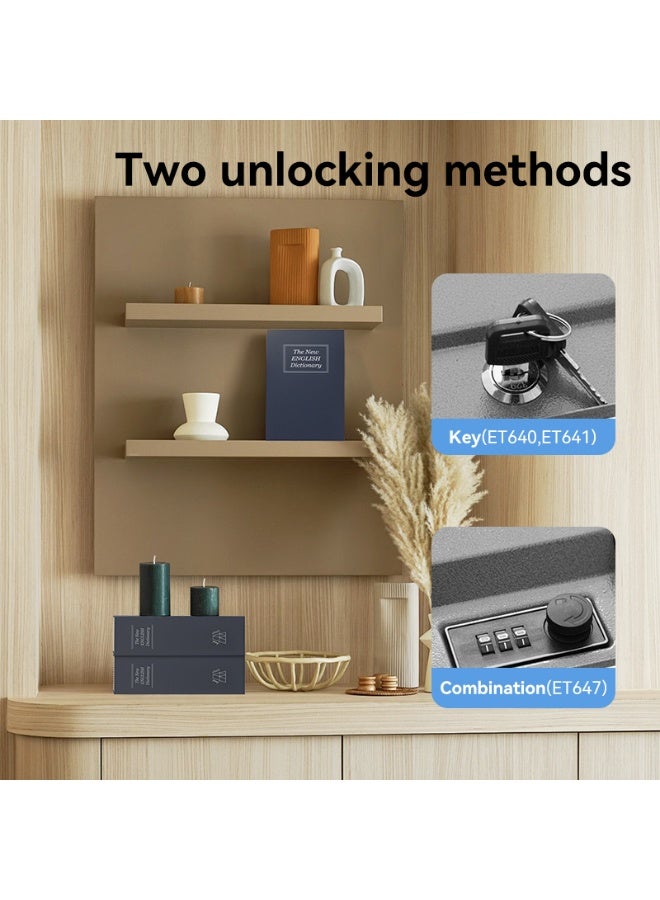 Deli Book Box Safe - Disguised as English Dictionary with 3-Digit Combination Lock, Heavy-Duty Alloy Steel, Compact & Secure for Home & Office (Blue) - Image 3