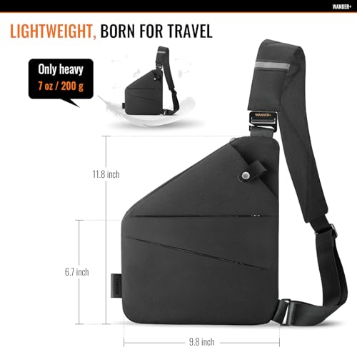 WANDER PLUS Anti Theft Crossbody Bag, Shoulder Bag Anti-theft Design for Travel, Sport, Work, Black - Image 5