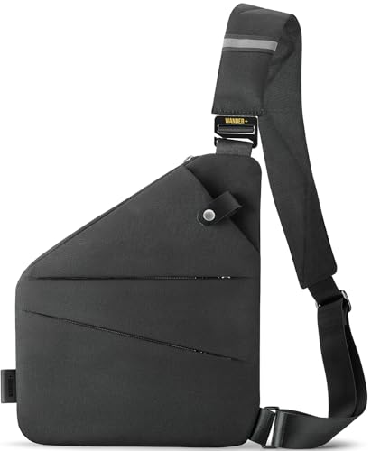 WANDER PLUS Anti Theft Crossbody Bag, Shoulder Bag Anti-theft Design for Travel, Sport, Work, Black - Image 1