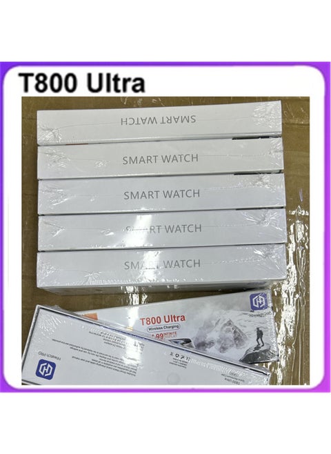 T800 Ultra Smart Watch Huaqiang North S9 Bluetooth Phone Multi-function Blood Oxygen Monitoring Sports Photo Cross-border-Color:Black-no Chinese