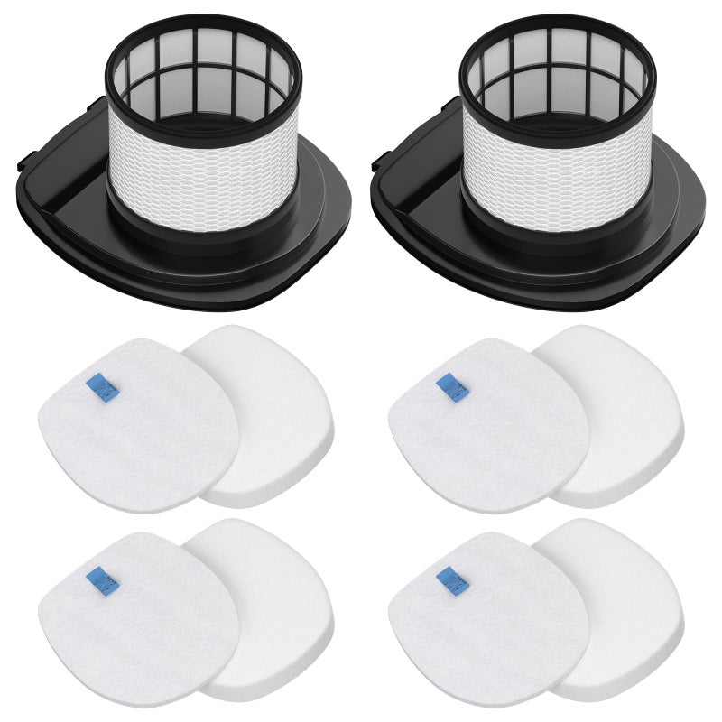 LANROON IX141 Filters Fit for Shark IX141 IX140 IZ140 IX142 IZ140C IZ142 UZ145 IZ141C IX141H WZ140 WZ250 Stick Vacuum, Replace Part 616FJ140 & 617FJ140, 2 Pack Filter 4 Pack Foam & Felt Filter Kit - Image 1