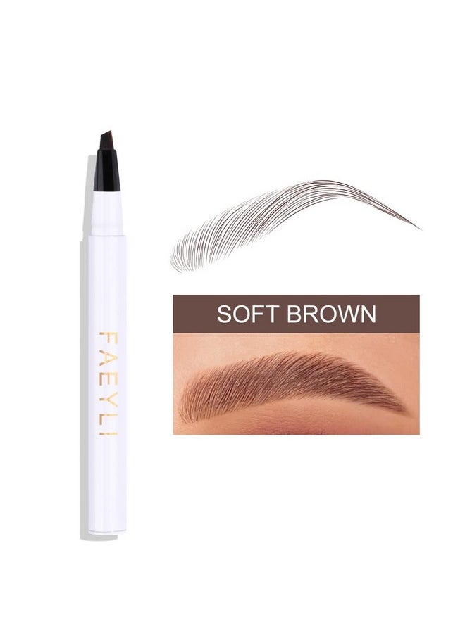 LemonSac - Eyebrow Pen Longlasting Waterproof Dark Brown Liquid Eyebrow Pen Tiltedpronged Tip Eye Brow Color Smudgeproof Eyebrow Pen For Women Daily Natural Eye Brown Makeup (4 Dark Brown) - Image 1