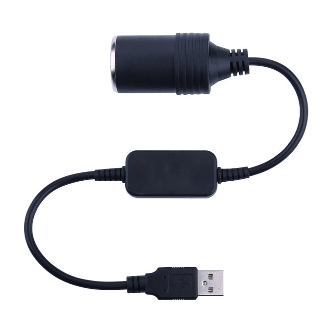 Usb Cigarette Lighter Adapter Usb A Male To 12V Car Cigarette Lighter Socket Female Cable Converter 1Ft30Cm