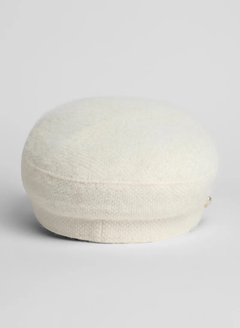 Haute Sauce Pearl-Lined Breton Cap - Powder White