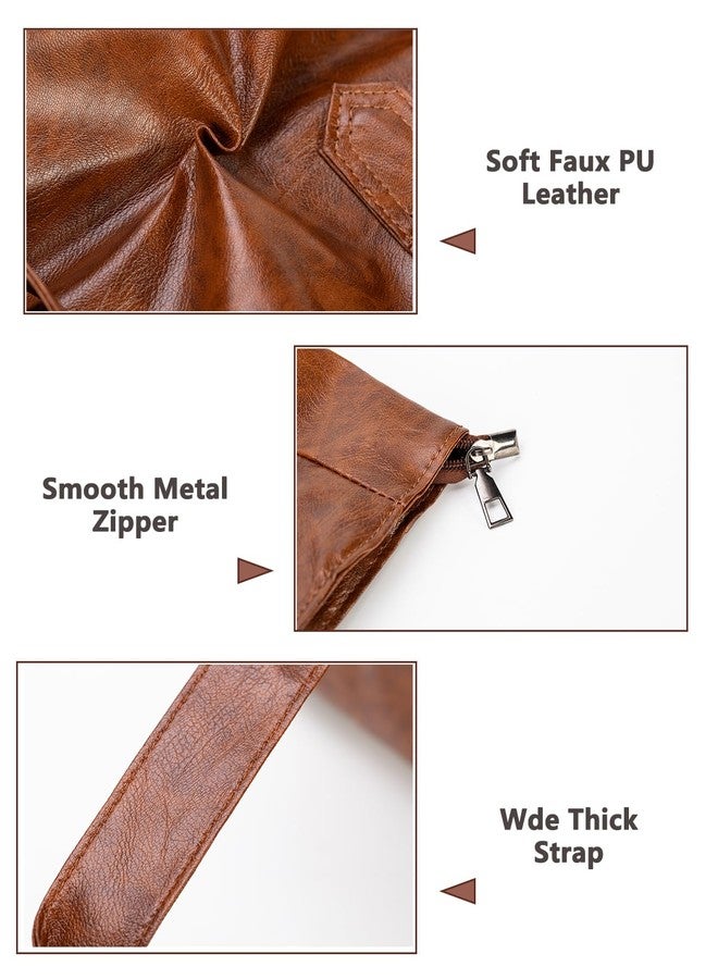 SWIFT HORSE Women's Soft Faux Leather Tote Shoulder Bag, Big Capacity Shopper Handbag Weekender Bag Travel Purse with Zipper - Image 4