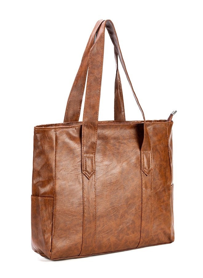 SWIFT HORSE Women's Soft Faux Leather Tote Shoulder Bag, Big Capacity Shopper Handbag Weekender Bag Travel Purse with Zipper - Image 1