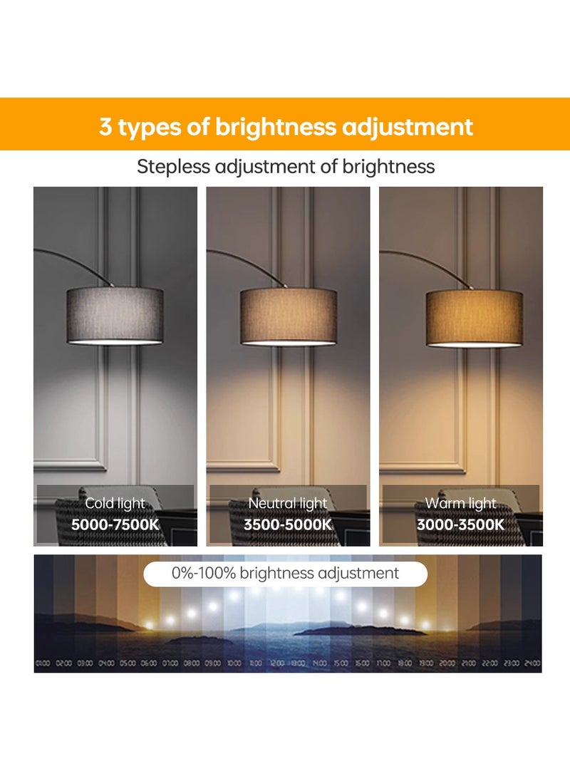 Perfin Floor Lamp Remote Control Arch Standing Lamp Tricolor and Stepless Lighting Adjustable, Tall Lamp for Living Room Bedroom Office, 12W Led Bulb Black 90x90x155 cm  - Image 3